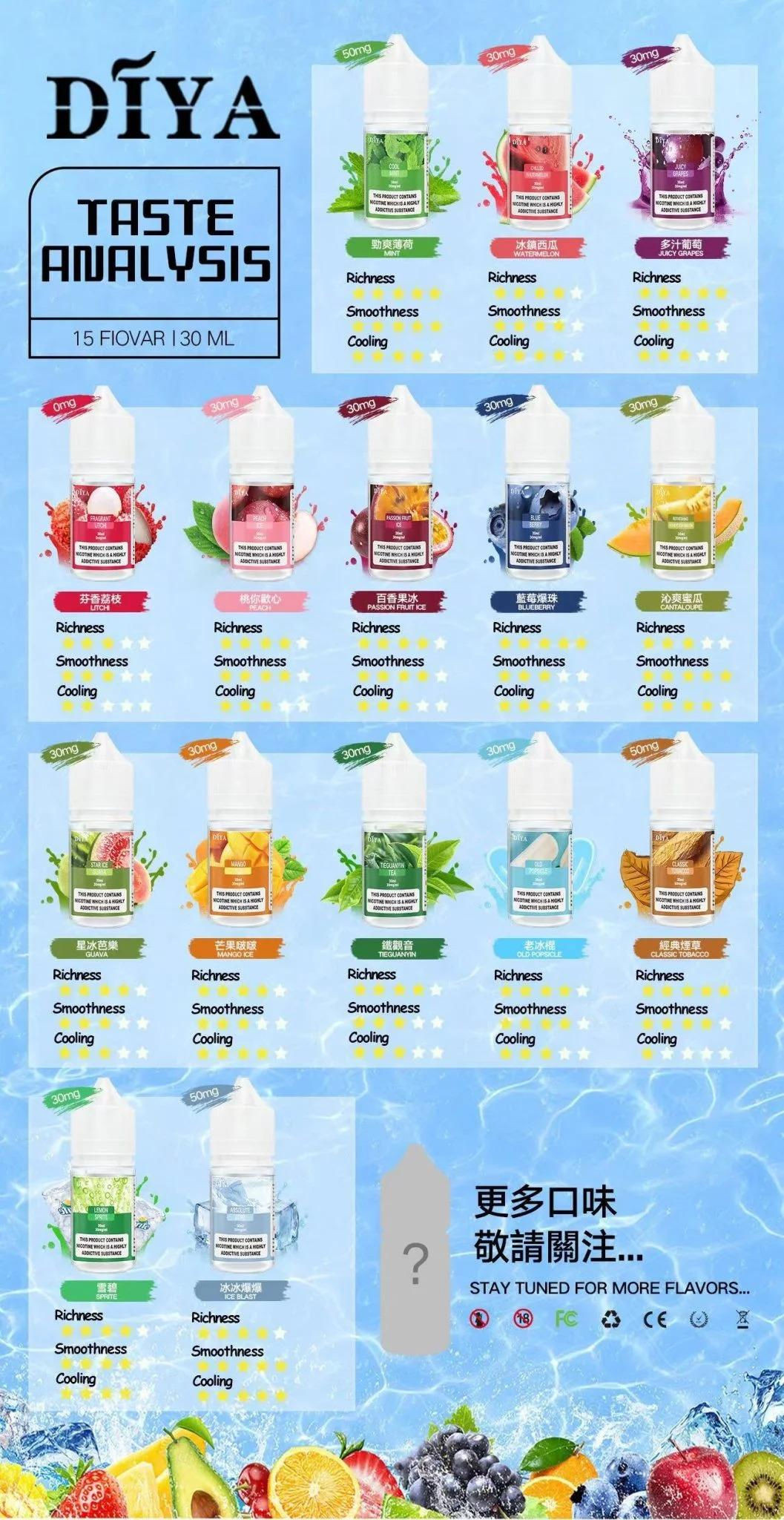 DIYA 煙油口味表:芬香荔枝、冰鎮西瓜、勁爽薄荷等 15 種現貨。 DIYA 煙油口味表:芬香荔枝、冰鎮西瓜、勁爽薄荷等 15 種現貨。